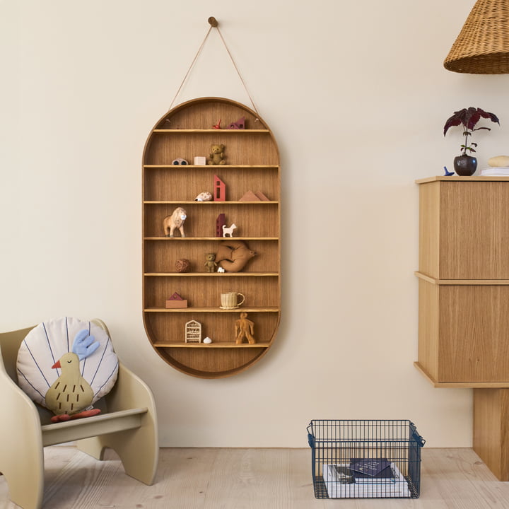 ferm Living - Oval Dorm Étagère murale, chêne huilé