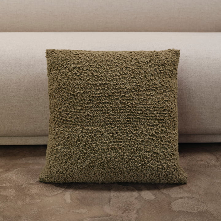 ferm Living - Moor Taie d'oreiller, 50 x 50 cm, olive