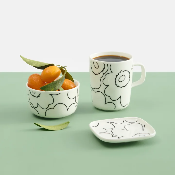 Marimekko - Oiva Piirto Unikko série blanc / noir-pré-hiver 2024
