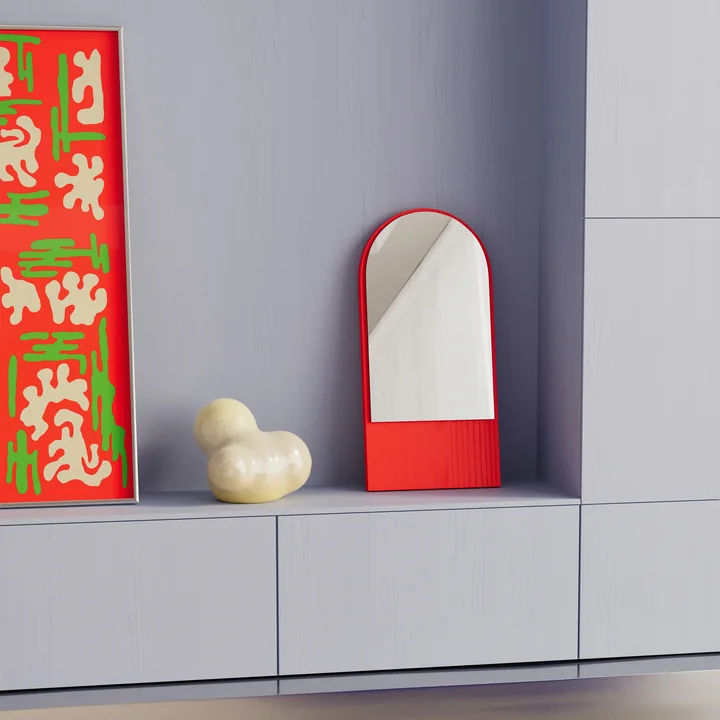 OUT Objekte unserer Tage - Friedrich Mini miroir, 28 x 58 cm, rouge vif