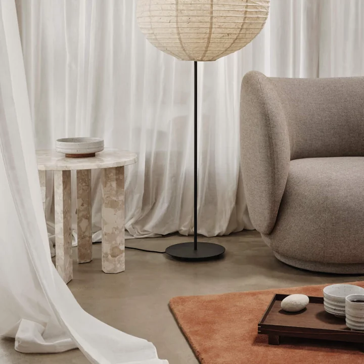 Ferm Living - Taula table d'appoint, H 45 x Ø 54,4 cm, marbre, sable