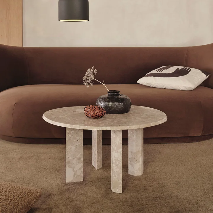 Ferm Living - Taula table basse, H 35 x Ø 67 cm, marbre, sable