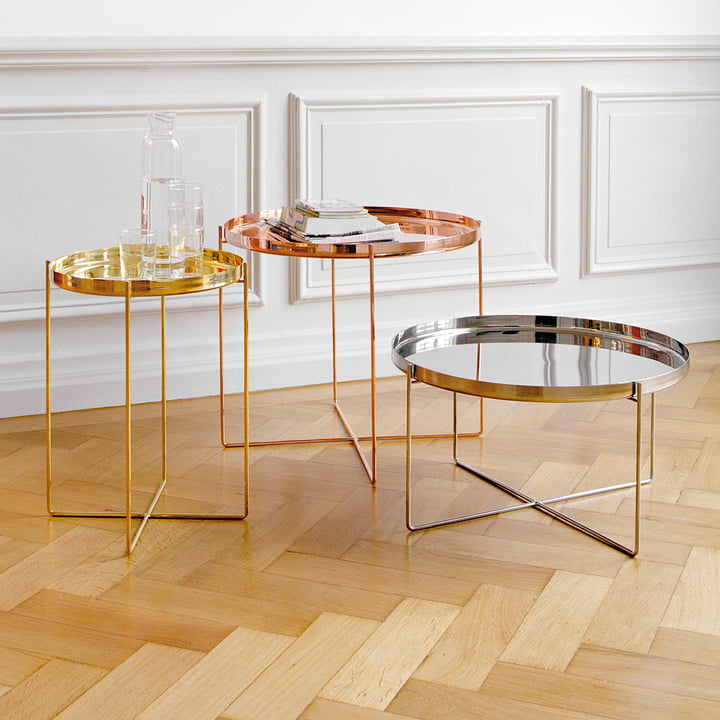 e15 - Habibi Table d'appoint H 47 cm / Ø 37 cm, laiton