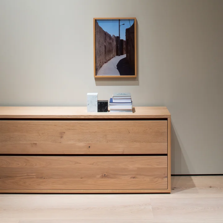 e15 - Imari Commode avec 2 tiroirs, L x l x H 160 x 45 x 75 cm, chêne huilé