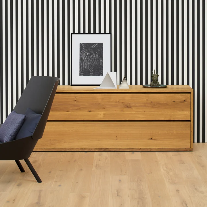 e15 - Imari Commode avec 2 tiroirs, L x l x H 160 x 45 x 75 cm, chêne huilé