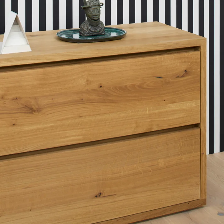 e15 - Imari Commode avec 2 tiroirs, L x l x H 160 x 45 x 75 cm, chêne huilé