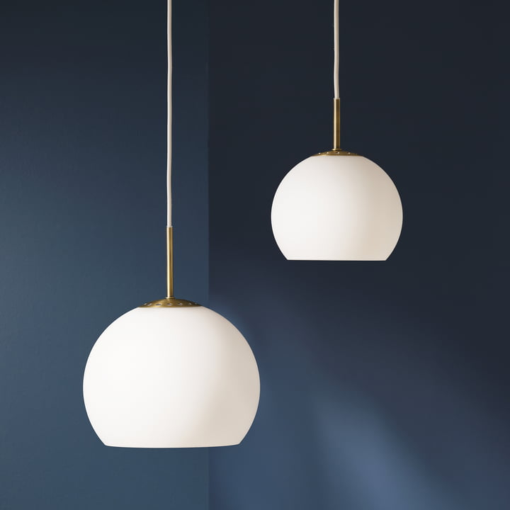 Frandsen - Ball Lampe suspendue verre Ø 18 cm et Ø 25 cm, blanc opalin