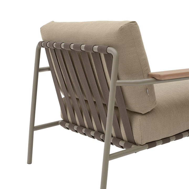 Muuto - Settle Outdoor Lounge Chair, marron / taupe (tissu Ribbed Weave 5)