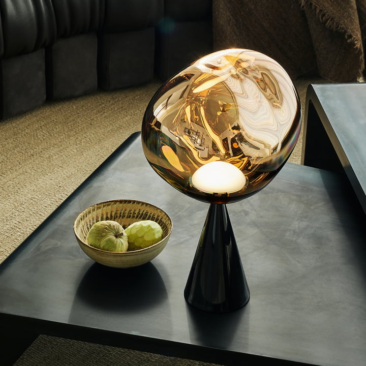 Tom Dixon - Melt Cone Fat LED lampe de table, or / noir