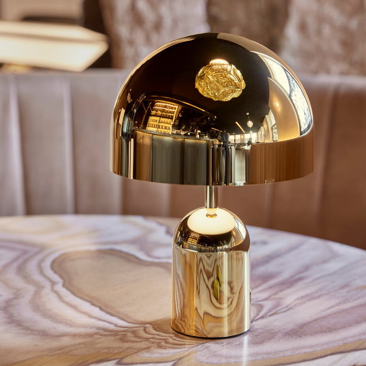 Tom Dixon - Bell LED lampe de table avec batterie, or