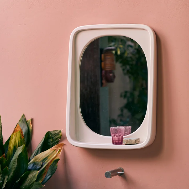 HKliving - Curve Miroir 52 x 71 cm, eggshell brillant