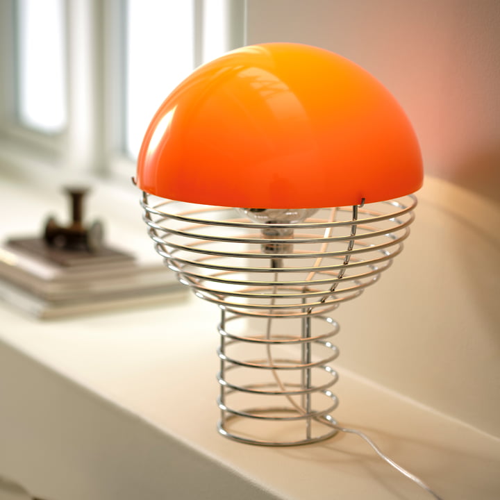 Verpan - Wire Lampe de table Ø 30 cm, chrome / orange