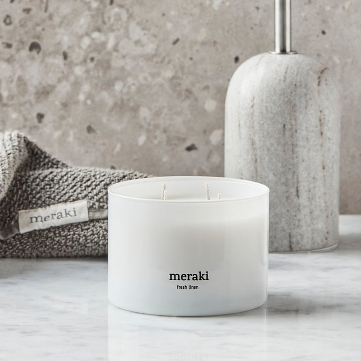 Meraki - Bougie parfumée, Ø 10 cm, Fresh linen