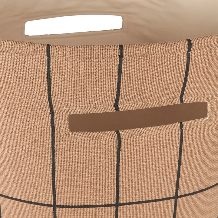 Nobodinoz - Vibes Corbeille de rangement, large, marron / noir