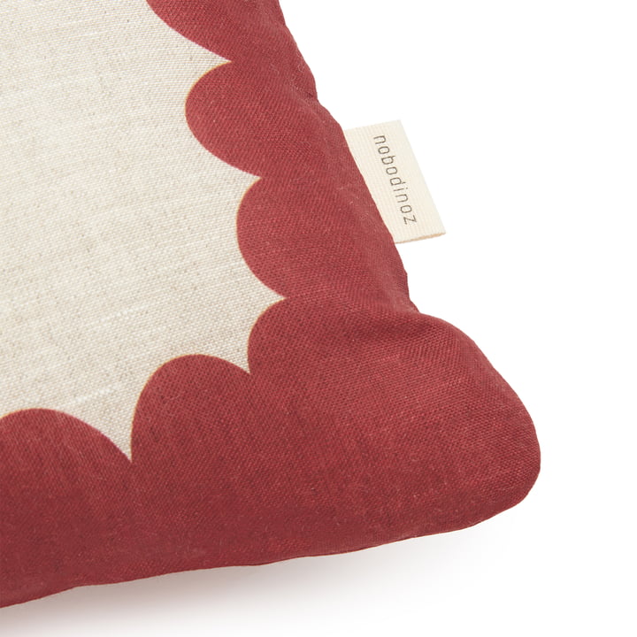 Nobodinoz - Vibes Coussin L, 45 x 30 cm, rouge carmin