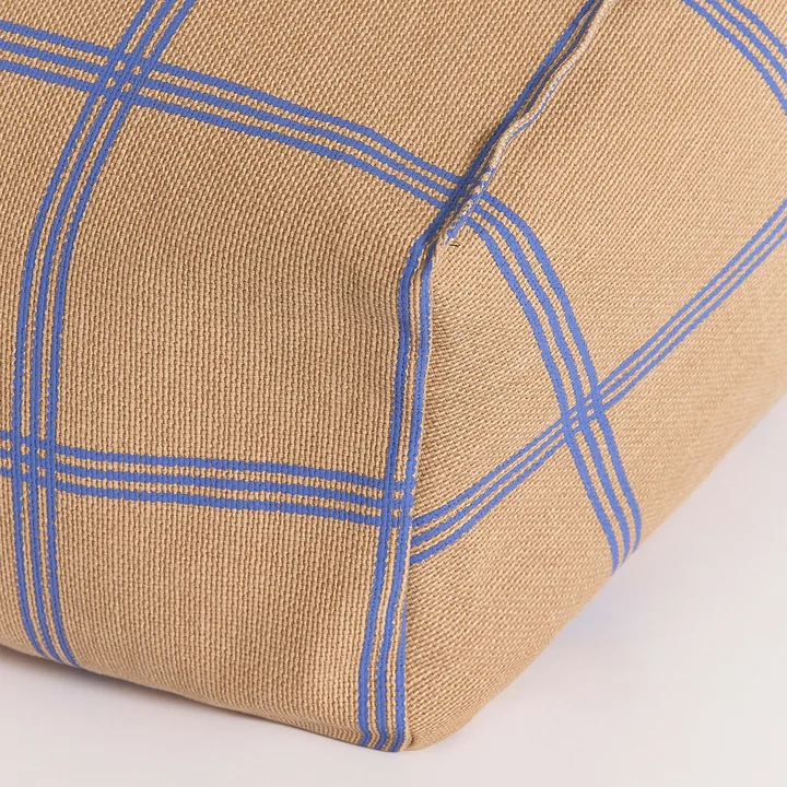 Nobodinoz - Vibes Pouf, L 74 x H 40 cm, marron / bleu