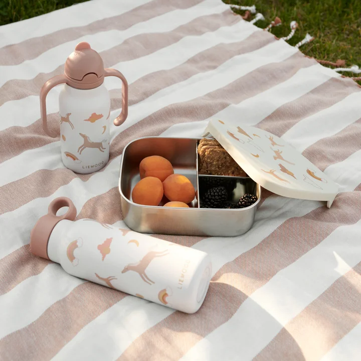 LIEWOOD - Boîte à lunch Arthur, acier inoxydable et bouteille d'eau Falk, Dream, ecru