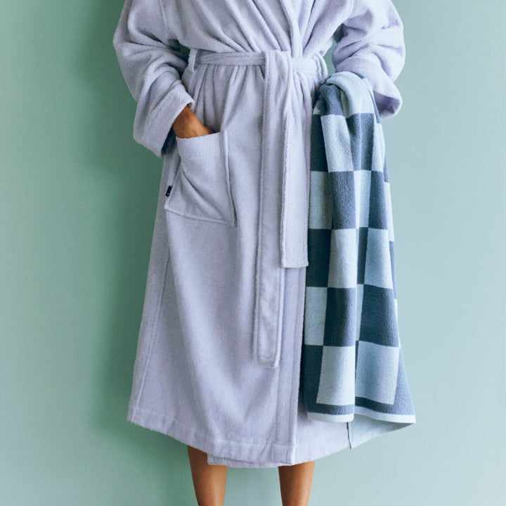 HAY - Check Serviette de bain, 70 x 136 cm, steel blue