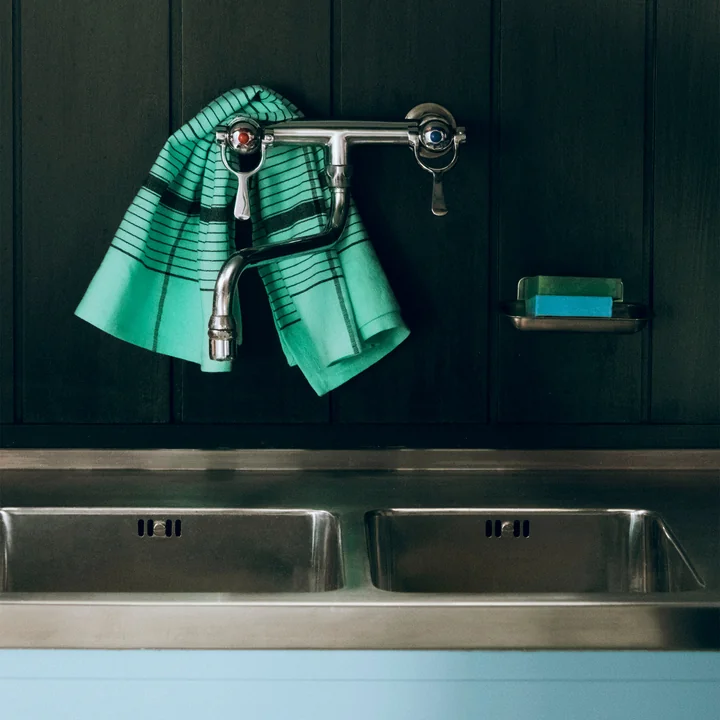 HAY - Linear Torchon, 80 x 52 cm, turquoise