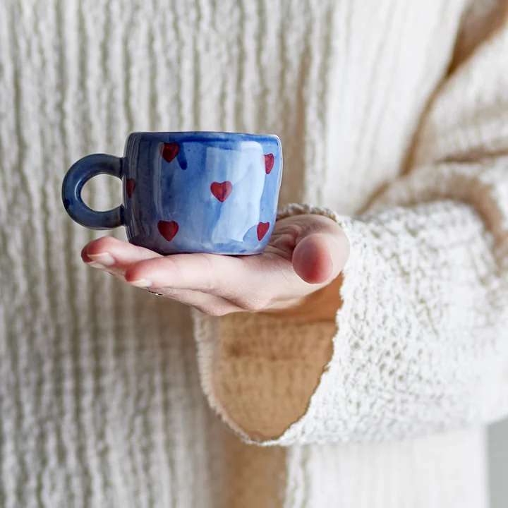 Bloomingville Mini - Nini Tasse, cœur, bleu