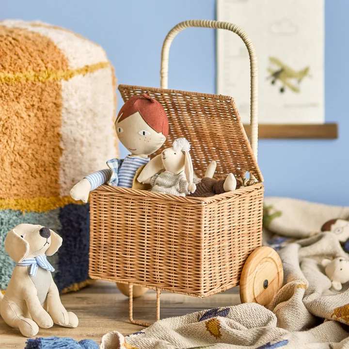 Bloomingville Mini - Penne Trolley pour enfants, L 29 x H 50 cm, rotin