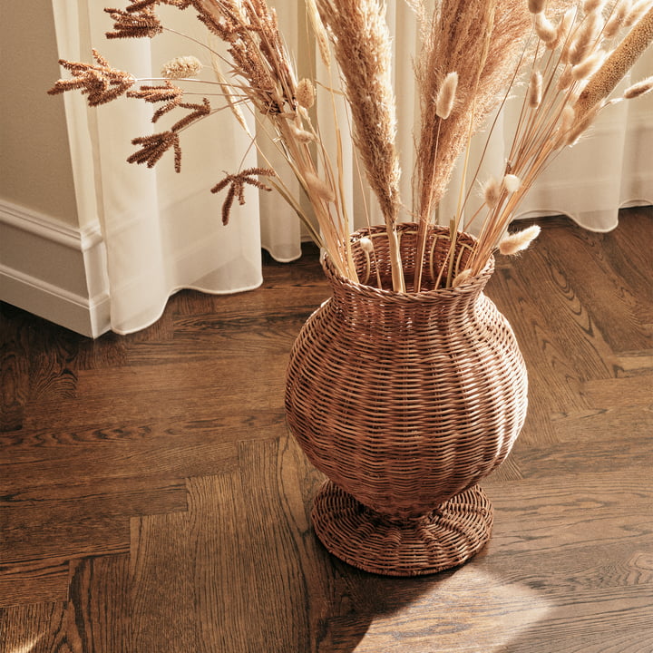 Broste Copenhagen - Ama Vase, rotin naturel