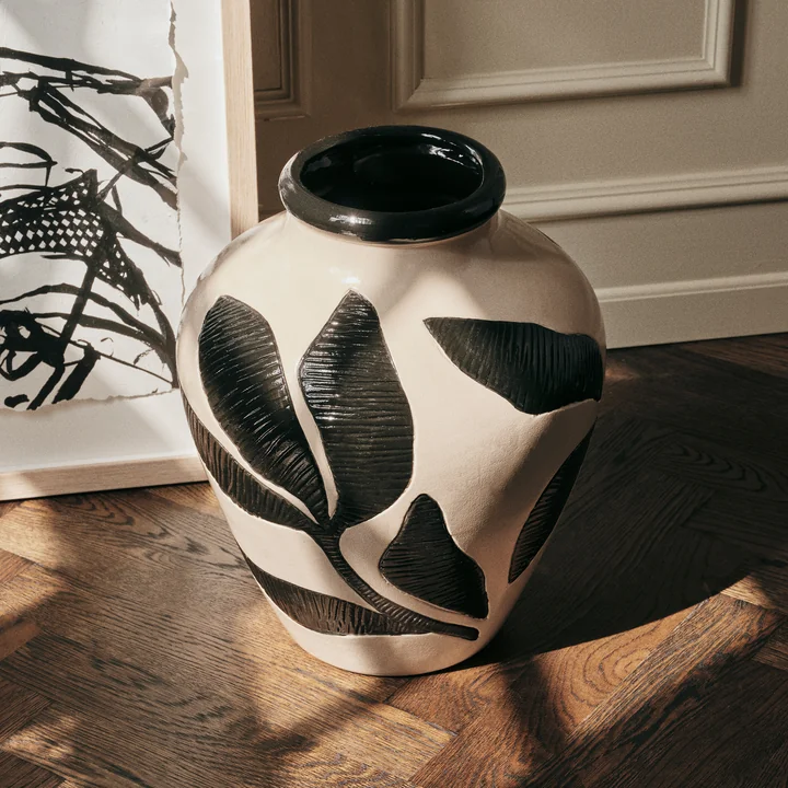 Broste Copenhagen - Herbert Vase, noir / rainy day grey