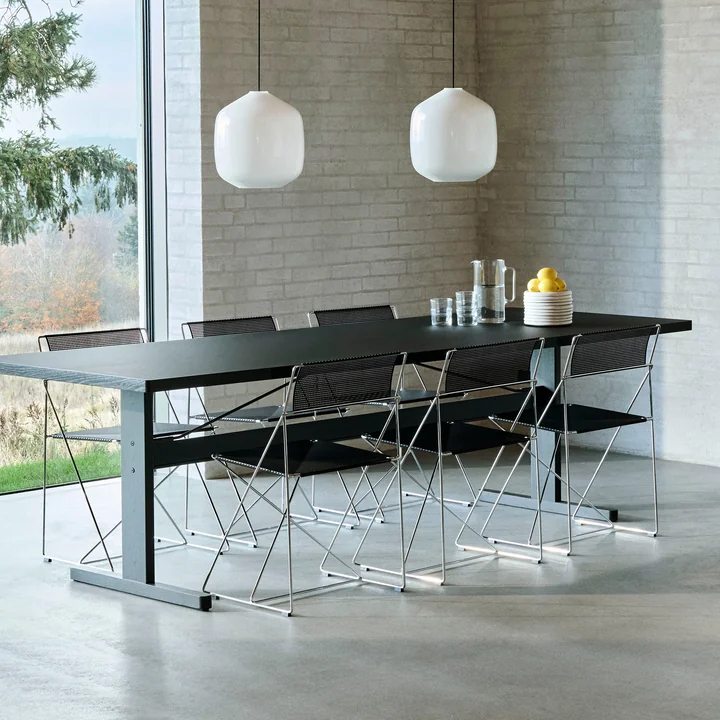 HAY - X-Line Chaise, Indoor, chromé / noir