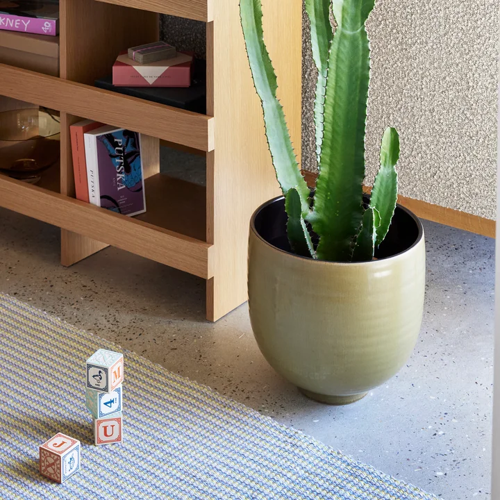 Hübsch Interior - Yuka pots en céramique, vert (set de 2)