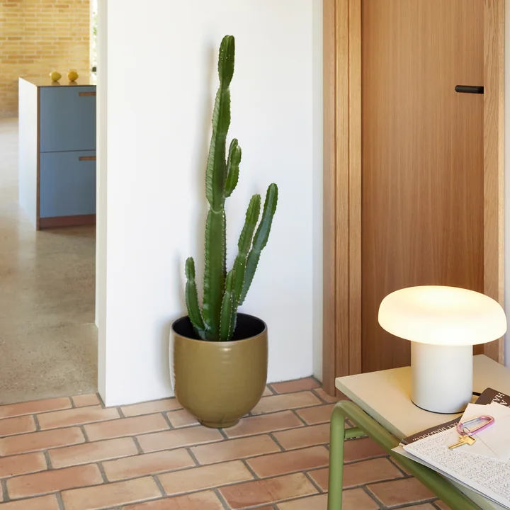 Hübsch Interior - Yuka pots en céramique, vert (set de 2)