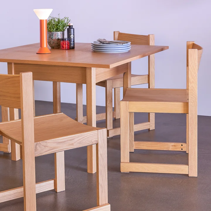 Hübsch Interior - Geo Table à manger 110 x 110 cm, chêne