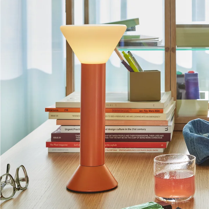 Hübsch Interior - Lampe à accu Flash, orange métallisé