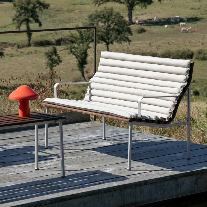 HAY - Traverse Lounge Bench, avec accoudoirs, aluminium / frêne huilé