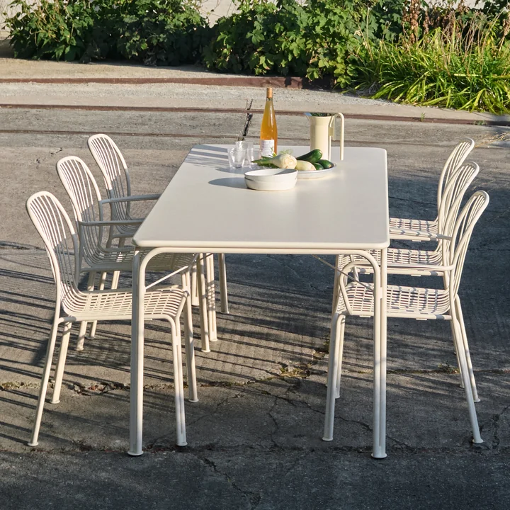 & Tradition - Thorvald SC99 Table de jardin, 220 x 90 cm, ivory