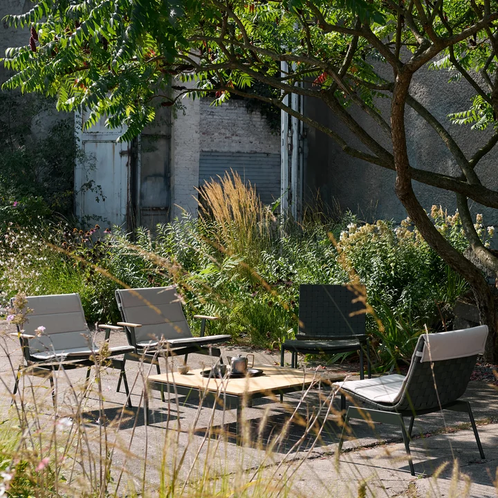 & Tradition - Ville AV50 Outdoor Table basse, 90 x 90cm, teck / bronze green