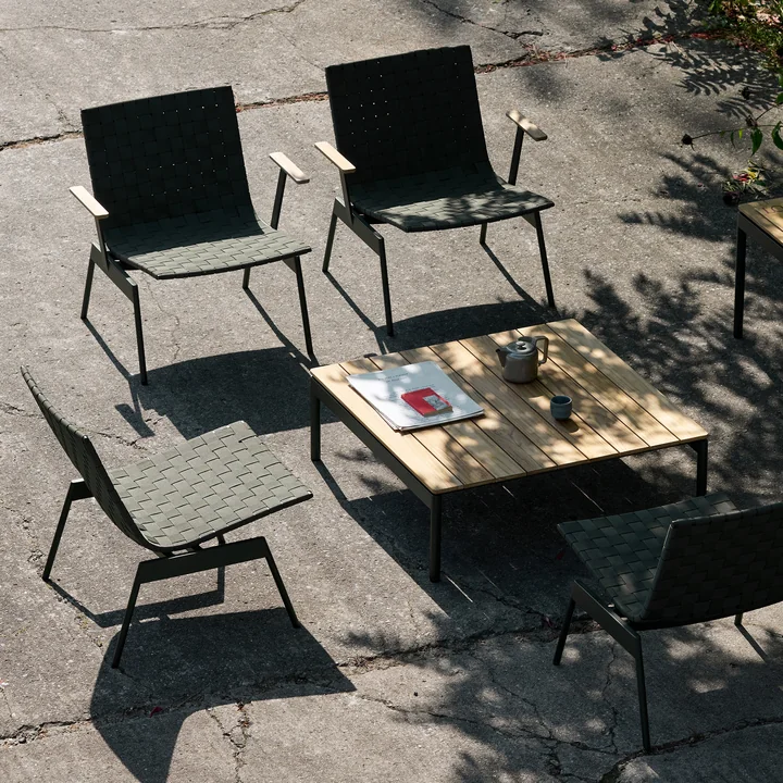 & Tradition - Ville AV50 Outdoor Table basse, 90 x 90cm, teck / bronze green