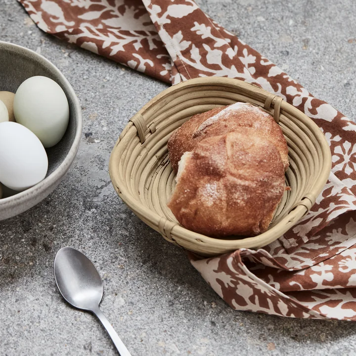 House Doctor - Corbeille de rangement Conical, L 15 x H 5 cm, rotin