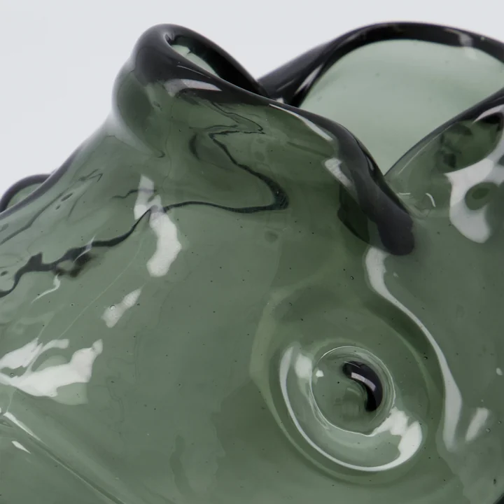 House Doctor - Fisch Vase, H 17,5 cm, smoked grey