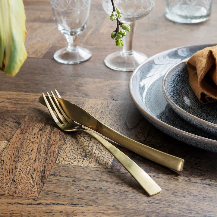 House Doctor - Golden Set de couverts, finition dorée
