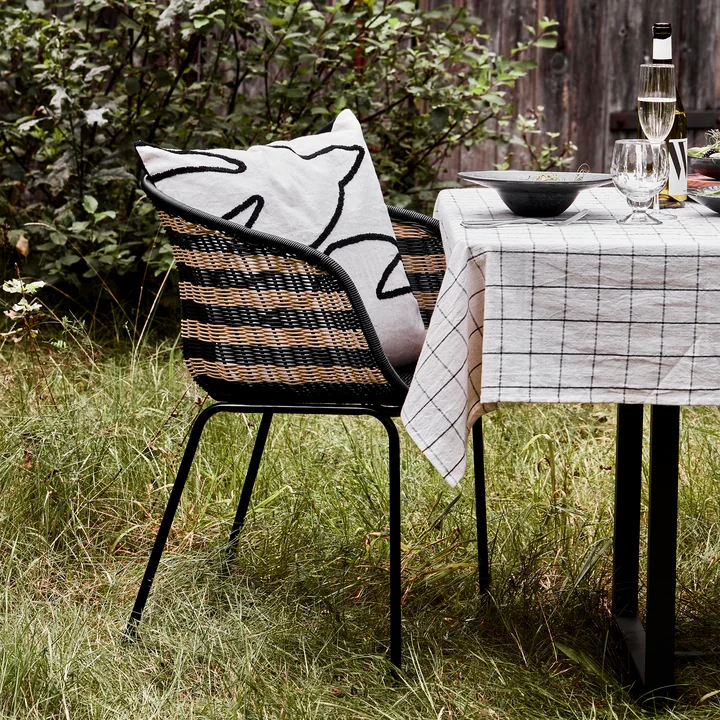 House Doctor - Hapur Fauteuil en osier, naturel / noir