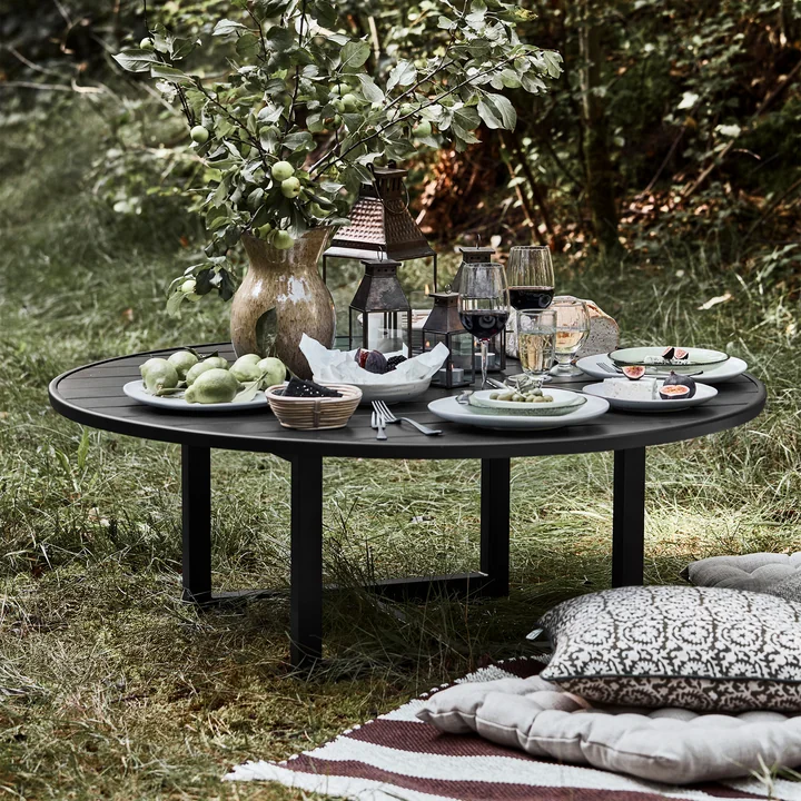 House Doctor - Helo Outdoor Table, Ø 120 x H 45 cm, noir