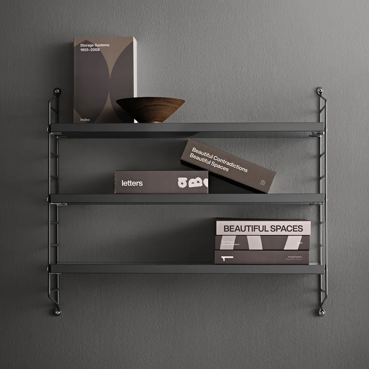 String - Pocket Étagère murale, gris trafic RAL 7044