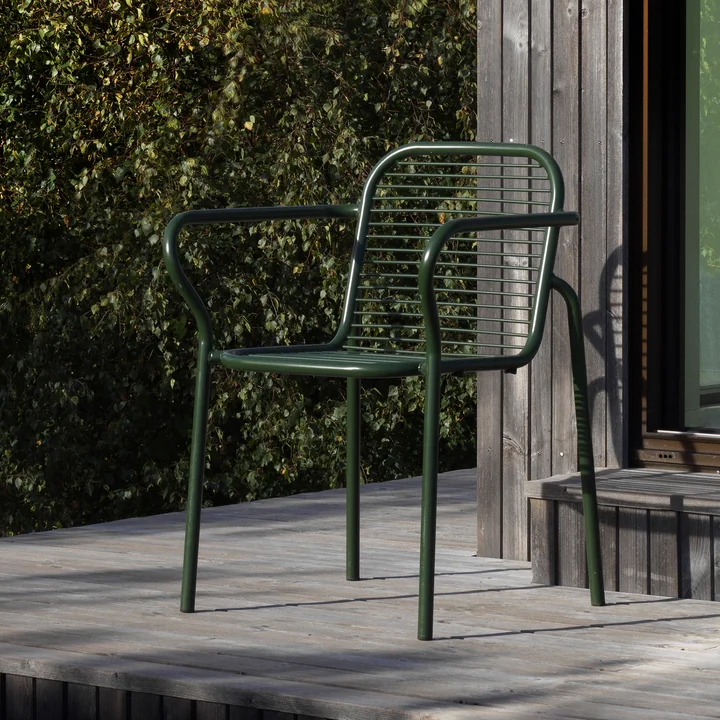 Normann Copenhagen - Vig Chaise avec accoudoirs, vert foncé