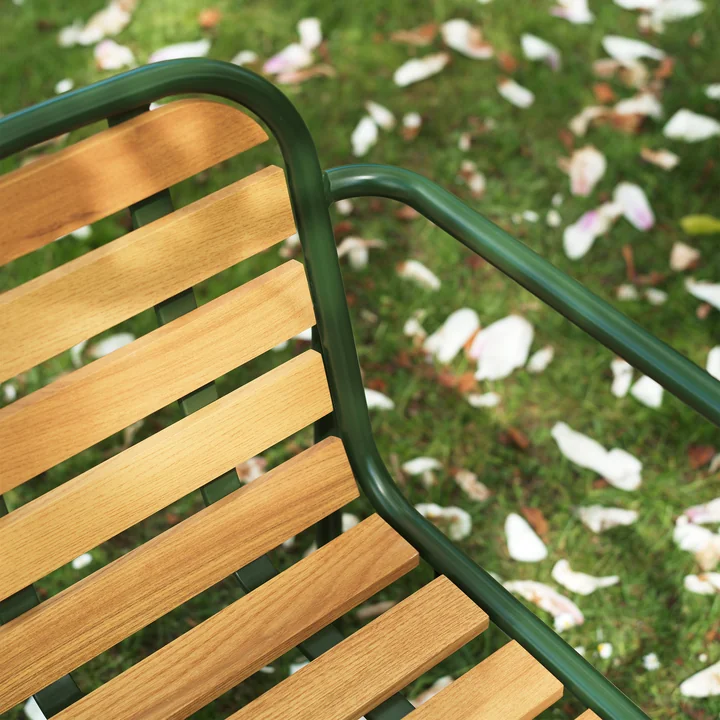 Normann Copenhagen - Vig Chaise avec accoudoirs, vert foncé / robinier