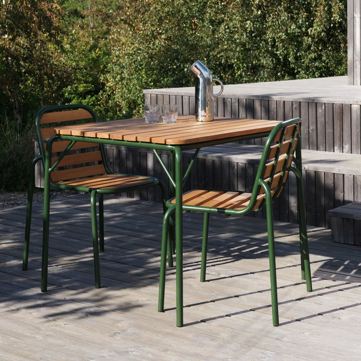 Normann Copenhagen - Vig Chaise, Vig table, vert foncé / robinier