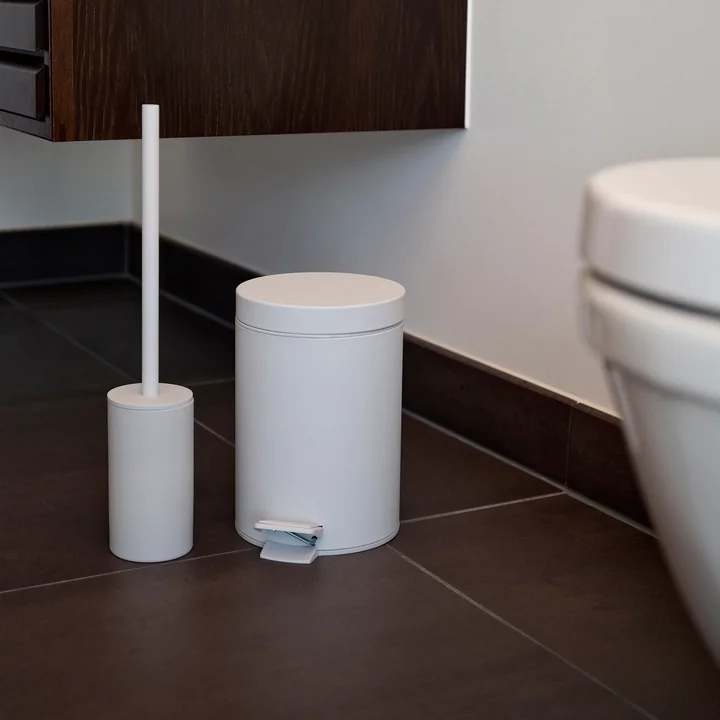 Zone Denmark - Solo Brosse à WC et seau à pédale, soft grey