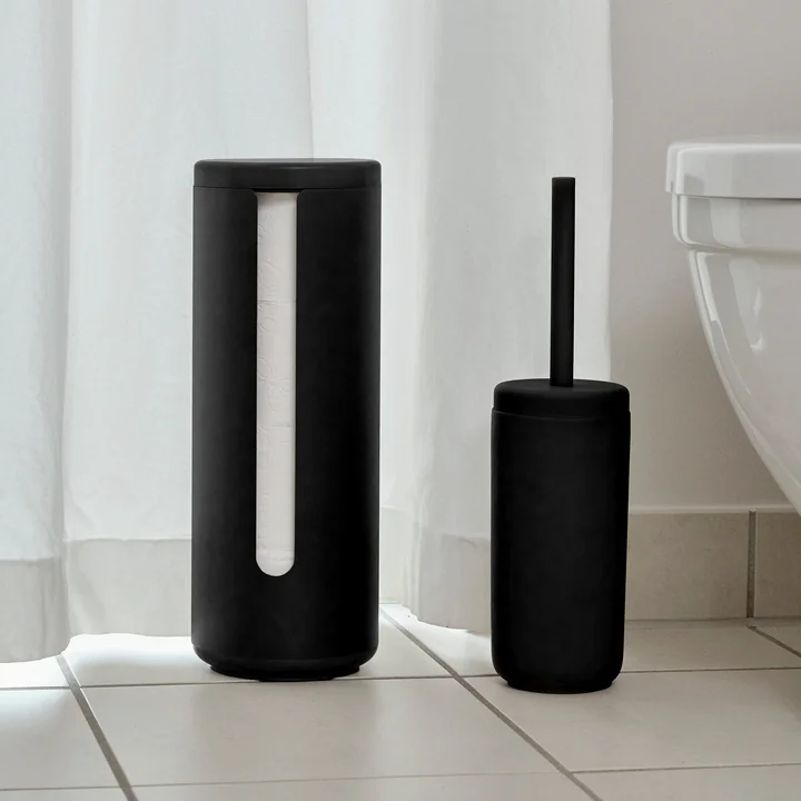 Zone Denmark - Rangement pour papier toilette et brosse à WC, noir