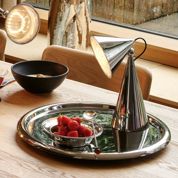 Tom Dixon - Pose LED Lampe de table avec batterie, argentée