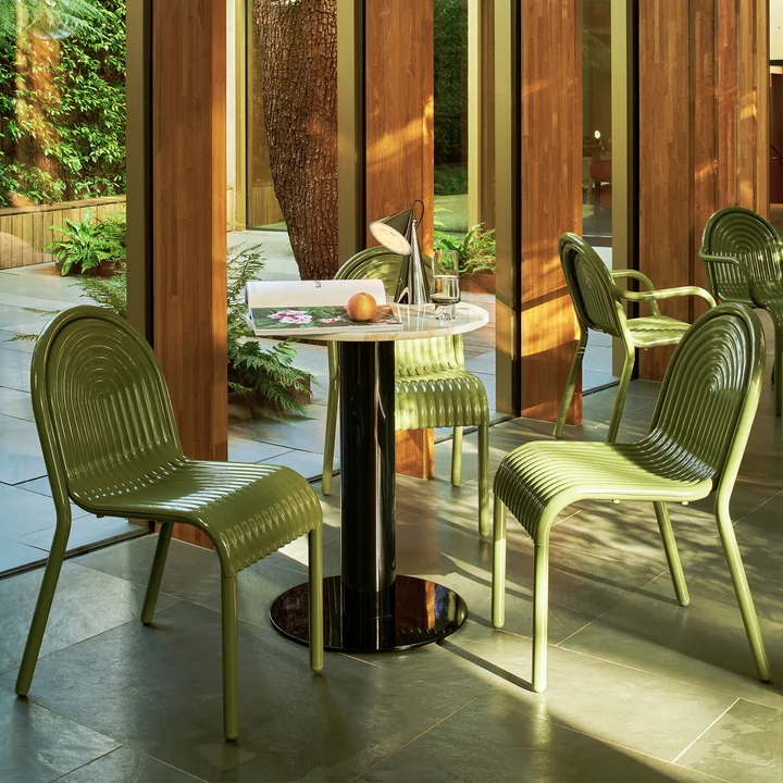 Tom Dixon - Groove Chaise de jardin, vert mousse