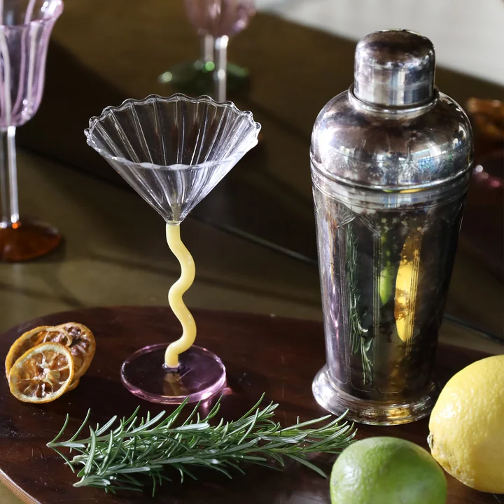 & klevering - Coupe Curve Verre à cocktail, caramel (set de 2)